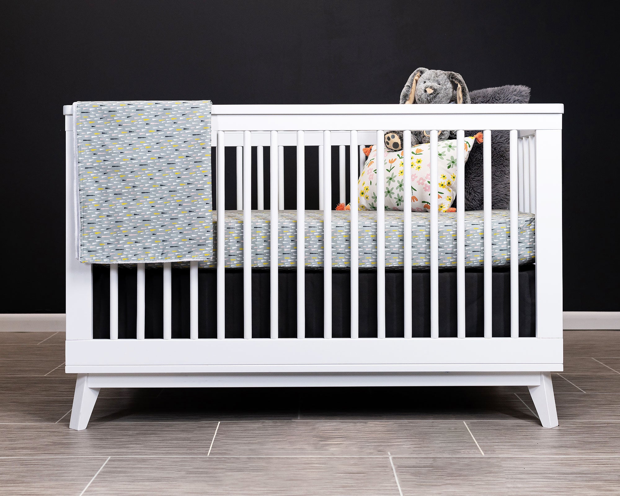 Jester's Hat - Classic Nursery Bedding Set - Multi-colored Hats on Sage - Olli+Lime